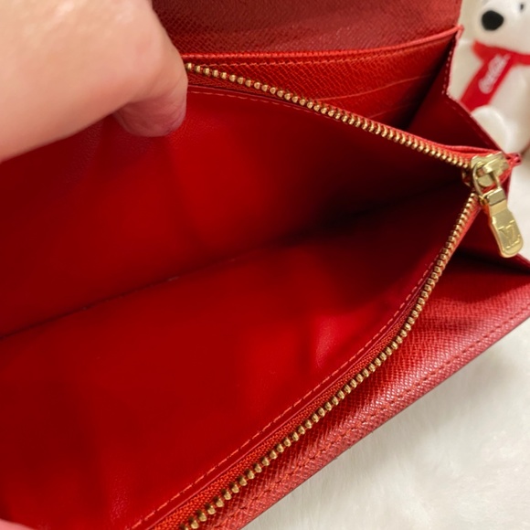 Authentic Louis Vuitton Sarah long wallet with poppy interior - Picture 8 of 10